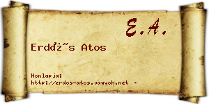 Erdős Atos névjegykártya