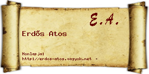 Erdős Atos névjegykártya
